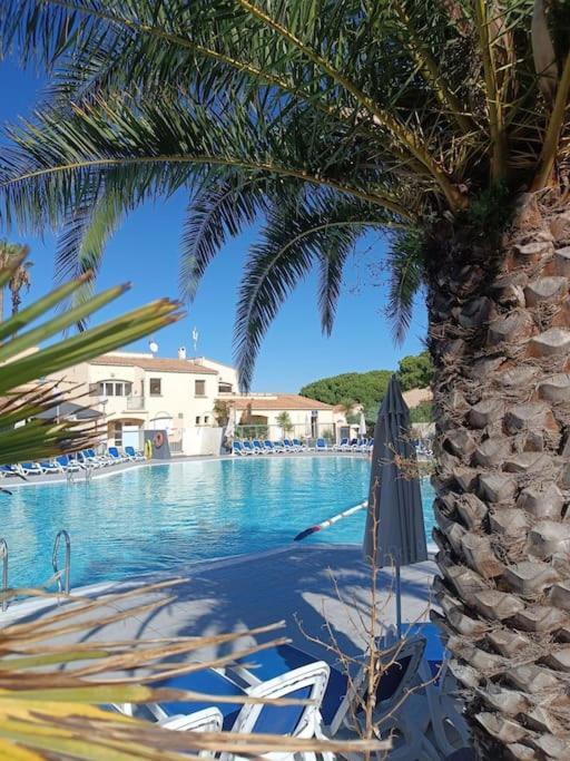 Studio Renove Dans Residence De Vacances Avec Grande Piscine Chauffee, Parking Et Terrasse Agde Exterior foto
